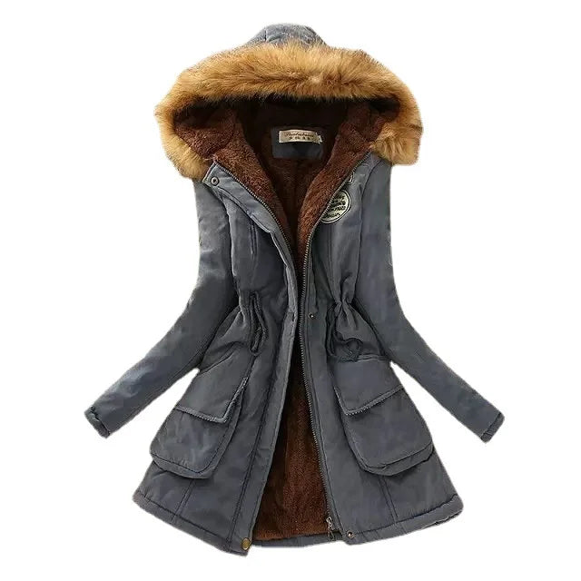 2023 New Autumn Winter Women Cotton Jacket Padded Casual Slim Coat Emboridery Hooded Parkas Wadded Warm Overcoat